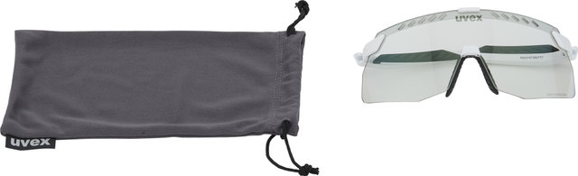 uvex pace stage S V Sportbrille - white matt/mirror green