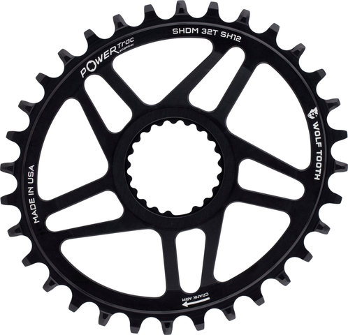 Wolf Tooth Components Elliptical Direct Mount Kettenblatt Shimano für HG+ 12-fach Kette - black/32 Z