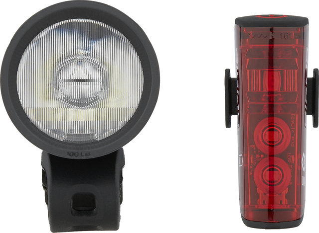 Sigma Aura 100 Front Light + Blaze Link Rear Light LED Set - StVZO approved - black