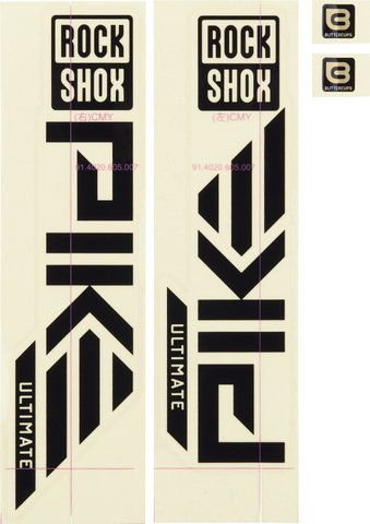 RockShox Set d'Autocollants Decal Kit pour Pike Ultimate àpd Modèle 2023 - gloss silver-gloss black