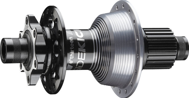 e*thirteen Sidekick Disc 6-Loch Boost HR-Nabe - 32/Shimano Micro Spline/black-sterling silver/Shimano Micro Spline