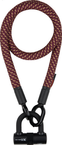 tex-lock eyelet Kettenschloss + U/X-lock Mini-Bügelschloss - chateau red/120 cm
