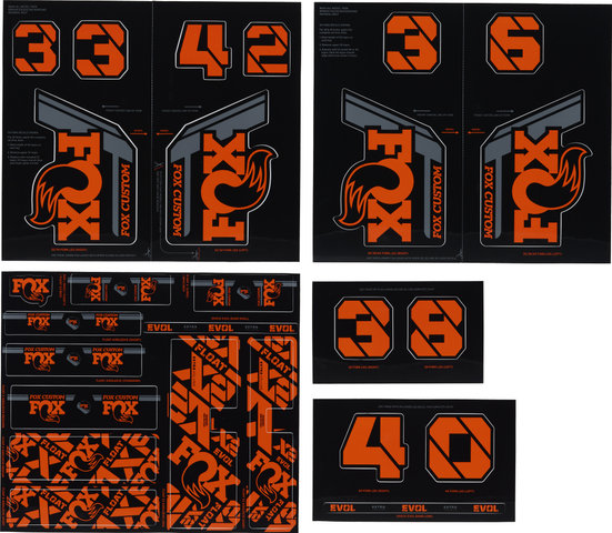 Fox Racing Shox Fork and Shock Decal Kit up to 2021 Model - factory orange