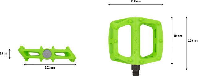DMR Pedales de plataforma V6 - green
