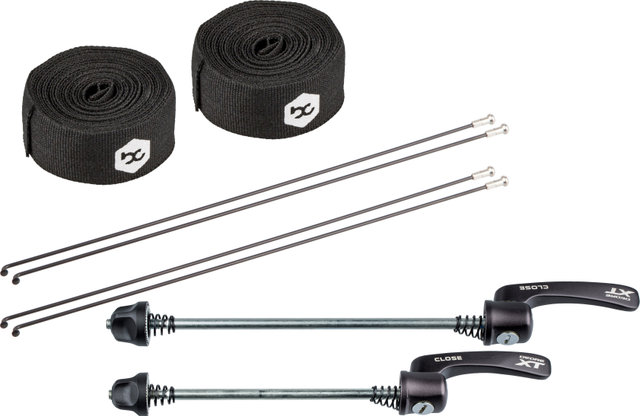 bc basic Set de Roues Mountain XT Disc Center Lock 29" - noir | Set de 29" (avant 9x100 + arrière 10x135) Shimano