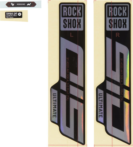 RockShox Sticker Set for SID Ultimate - 2021 Model - gloss black-gloss rainbow foil