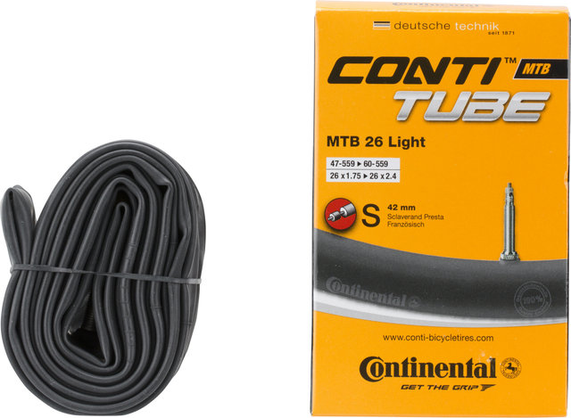 Continental Cámara de aire MTB 26 Light - universal/26 x 1,75-2,4 SV 42 mm