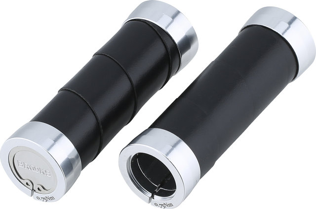 Brooks Slender leather handlebar grips for twist shifters on both sides Mod. 2023 - black/100 mm