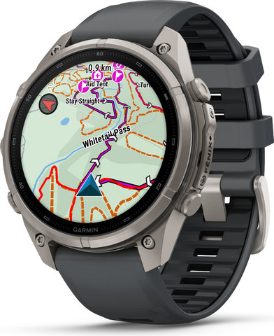 Garmin fēnix 9 Pro – inReach AMOLED Titan 47 mm Multisport-Smartwatch - graphit-schwarz
