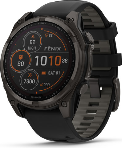 Garmin fenix 8 Solar Sapphire Titan GPS 47 mm Multisport-Smartwatch - graphit-carbongrau