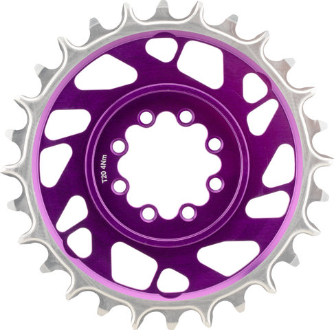 Burgtec plateau SRAM 8 trous thick-thin avec déport de 3 mm - purple pain | 28 | 28 
