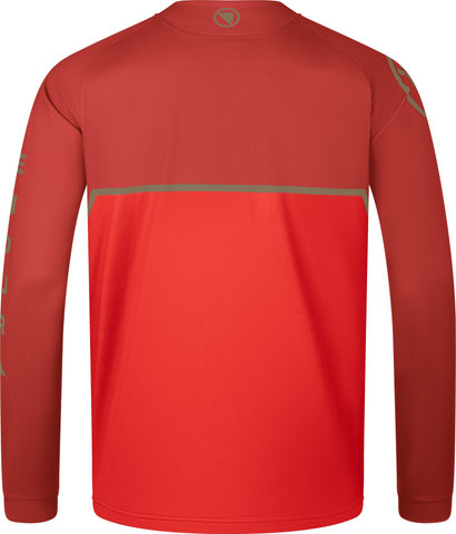 Endura Core Printed L/S Tee Jersey - flame red/M