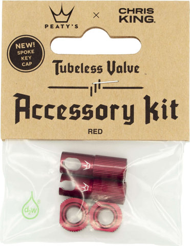 Peaty's Holeshot Fast Flow Tubeless-Ventil Ersatzteil Set - red