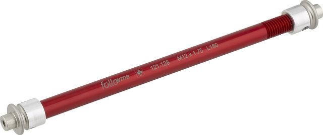 FollowMe Adaptador de eje pasante de 12 mm de aluminio - rojo/12 mm, 1,75 mm, 180 mm