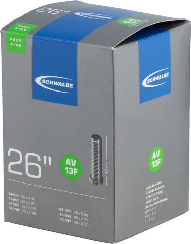 Schwalbe 13F Inner Tube for 26" - universal/Schrader Valve (AV)/54-559 to 75-559/26x2.1-3.0 Schrader/40 mm