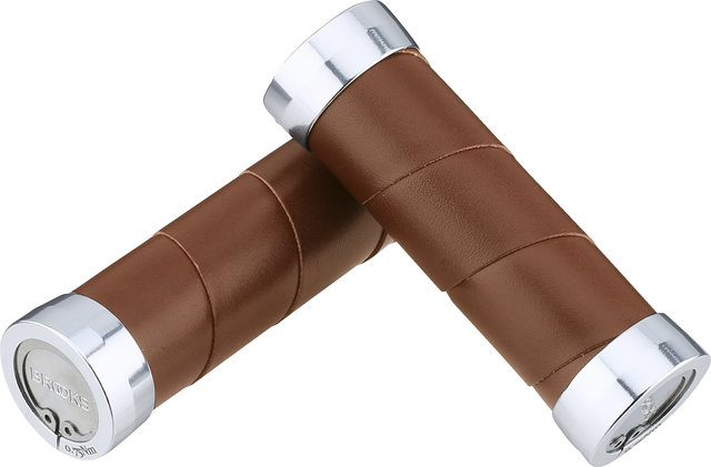 Brooks Slender leather handlebar grips for twist shifters on both sides Mod. 2023 - honey/100 mm