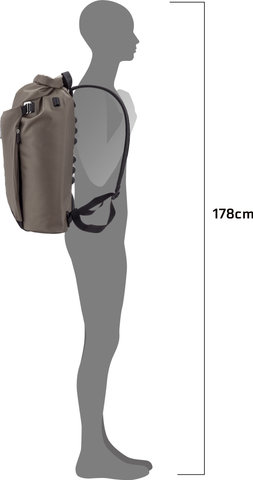 ORTLIEB Vario Lite QL2.1 22 L Backpack-Bicycle Bag Hybrid - dark sand/22 l