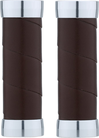 Brooks Slender leather handlebar grips for twist shifters on both sides Mod. 2023 - brown/100 mm