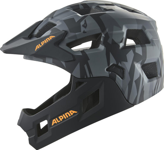 Alpina Rupi Fullface Kinderhelm - black camo orange matt | 50 - 55 cm