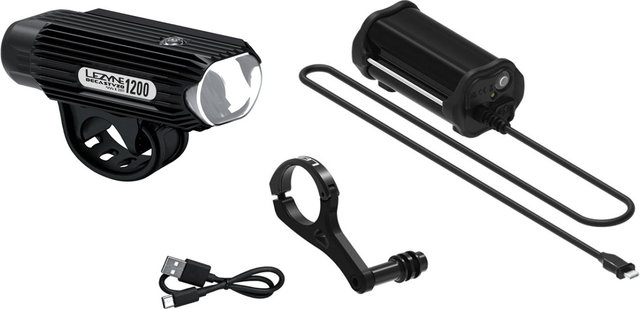 Lezyne Deca 1200 Frontlicht mit StVZO-Zulassung mit Loaded Kit - schwarz | 1200