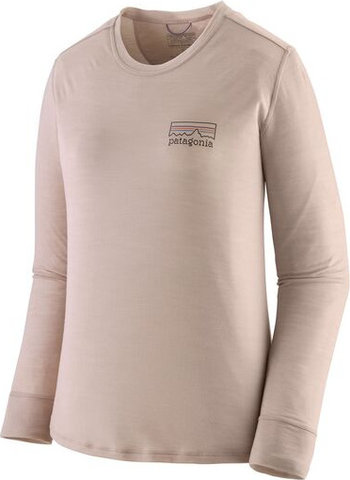 Patagonia Cap Cool Merino Graphic L/S Women's Jersey - fitz roy strata-shroom taupe/M