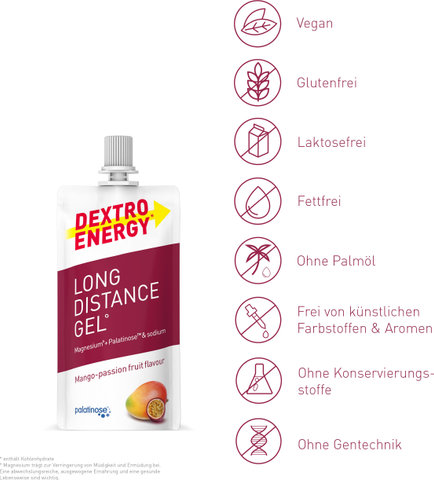 Dextro Energy Gel énergétique Long Distance - 12 sachets - mango passion fruit | mango passionfruit