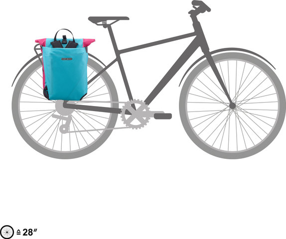 ORTLIEB sac à dos-sacoche vélo hybride Vario - cyber blue-cyber blue pink