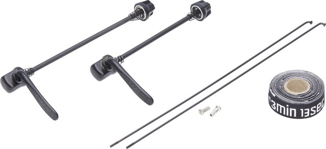 bc basic Juego de ruedas Mountain Alivio Disc 6 agujeros DT Swiss 466d 26" - negro | 26" set (RD 9x100 + RT 10x135) Shimano