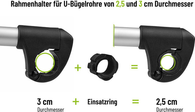 Eufab Strap adjustable frame holder - black-silver