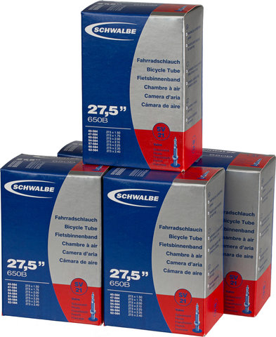 Schwalbe Cámara de aire 21 para cubiertas de 27,5" - 5 unidades - universal/40-584 a 62-584/Válvula Presta (SV)/27,5 x 1,5-2,4 SV 40 mm/40 