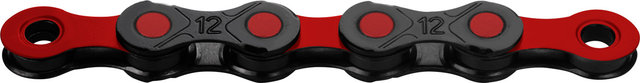 KMC DLC12 Waxed Kette 12-fach - black-red/126