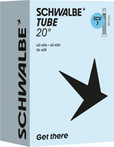 Schwalbe Schlauch 7 SCV (Schwalbe Clik Valve) für 20" - schwarz | SCV (Schwalbe Clik Valve) | 40-406 bis 62-406 | 40 mm
