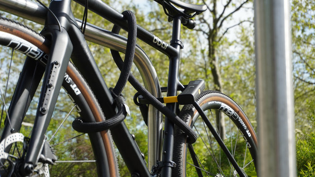 tex-lock Eyelet chain lock + D-lock shackle lock - onyx black