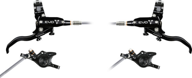 Hope Juego de Frenos de Disco EVO X2 con Latiguillo de Acero Trenzado - black-black | Set | left/right (side-specific)