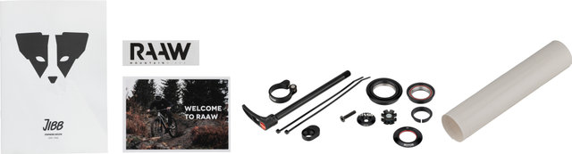 RAAW Mountain Bikes Jibb 29" Rahmenkit Fox Float X2 Factory mit Essentials Kit - raw matt | 135 mm | M | 12 mm Steckachse
