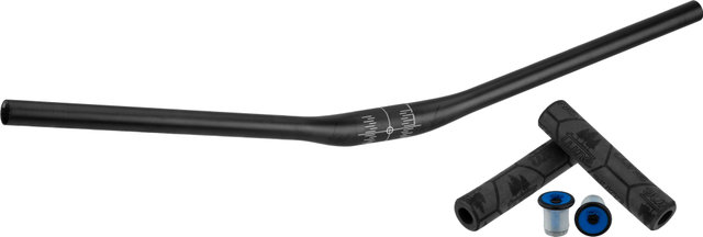 tune Kit de Guidon Courbé en Carbone MTB Low Riser - noir-bleu | 780 mm | 780 mm