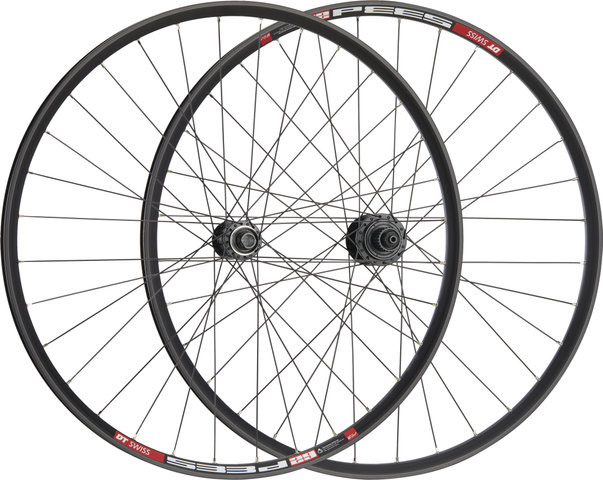 bc basic Urban Deore Center Lock Disc DT Swiss 533D 28" Wheelset - black | 28" Set (Front 15x100 + Rear 10x135) Shimano Micro Spline