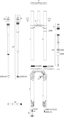 RockShox Pièces Détachées BoXXer Select/Ultimate (C2 / 2020-2021) - U1/universal