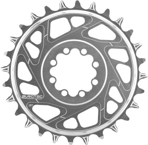 Burgtec plateau SRAM 8 trous thick-thin avec déport de 3 mm - rhodium silver | 28 | 28 