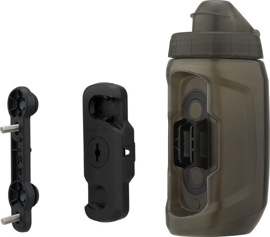 FIDLOCK TWIST bike base Flaschenhaltesystem Trinkflasche 450 ml - transparent-schwarz/450 ml