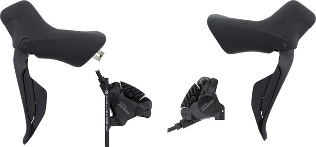 Shimano 105 Front+Rear Set Disc Brake BR-R7170 + Di2 ST-R7170 - black/Set/left/right (side-specific)