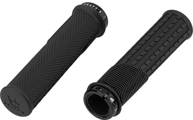 Peaty's Monarch Grips Knurl Lock-On Handlebar Grips - black/thin