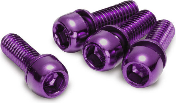 REVERSE Components Schrauben M6 x 18 für Bremsadapter - 4 Stück - purple