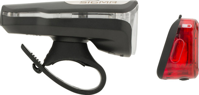 Sigma Aura 80 Front Light + Nugget II LED Rear Light Set - StVZO Approved - black