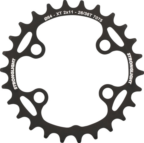 Stronglight Kettenblatt Shimano FC-M8000 11-fach, 4-Arm, 96/64 mm Lochkreis - schwarz/26 Z