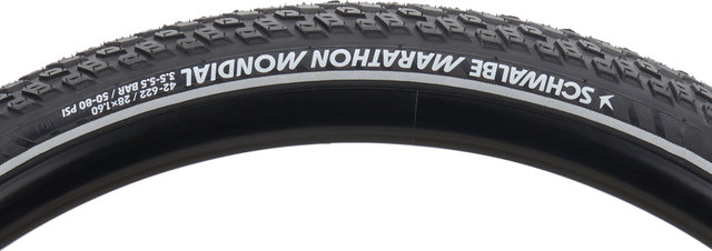 Schwalbe Marathon Mondial ADDIX RaceGuard 28" Drahtreifen - schwarz-reflex/42 mm/42-622/1.6 "/28 "