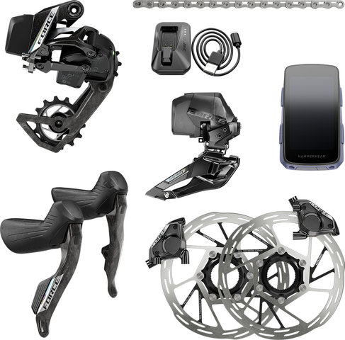 SRAM Groupe complet Force AXS HRD 2x12 vitesses + Hammerhead Karoo - black/aucun/aucun/À braser
