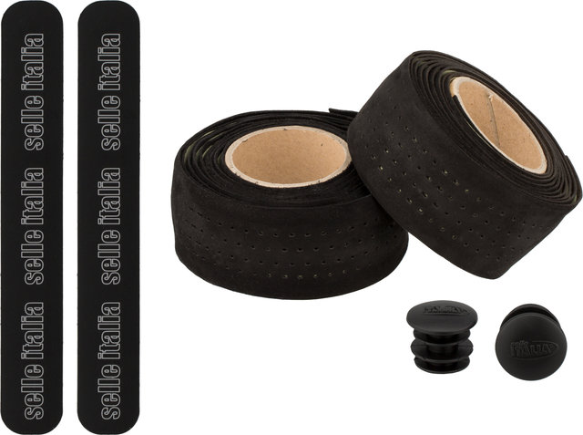 Selle Italia Cinta de manillar de cuero - negro