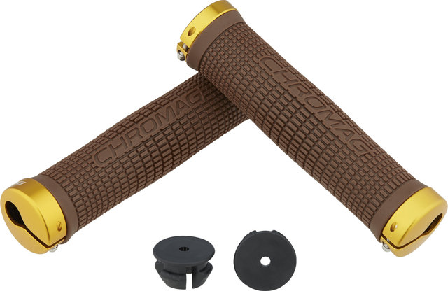 Chromag Squarewave Lock On Lenkergriffe - brown-gold/142 mm