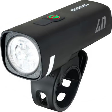 Sigma Luz delantera Aura 40 con homologación StVZO - negro